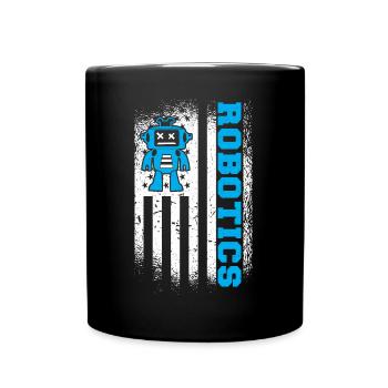 USA 4th Of July Droid Builder American Flag Roboti - Tasse einfarbig - Schwarz - Vorne