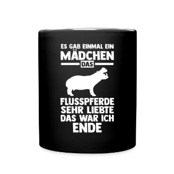 Nilpferd Flusspferd - Tasse einfarbig - Schwarz - Vorne