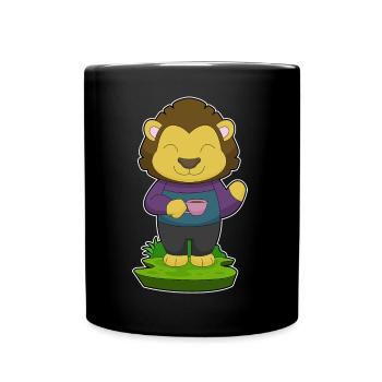 Lion Coffee Mug - Full Colour Mug - black - Front