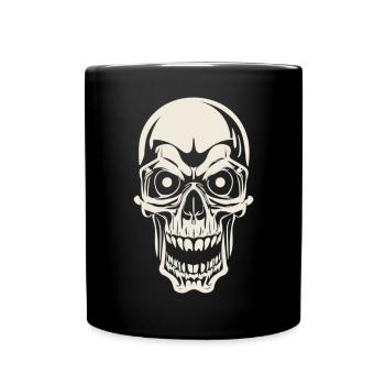 Totenkopf - Eleganz im Gothic-Stil - Tasse einfarbig - Schwarz - Vorne