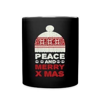 Peace and Merry Christmas - Full Colour Mug - black - Front