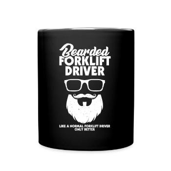 Cool Bearded Forklift Driver Forklifter Forklift O - Tasse einfarbig - Schwarz - Vorne