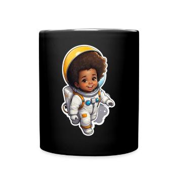 Personnage astronaute mignon pour les enfants - Mug uni - noir - Devant