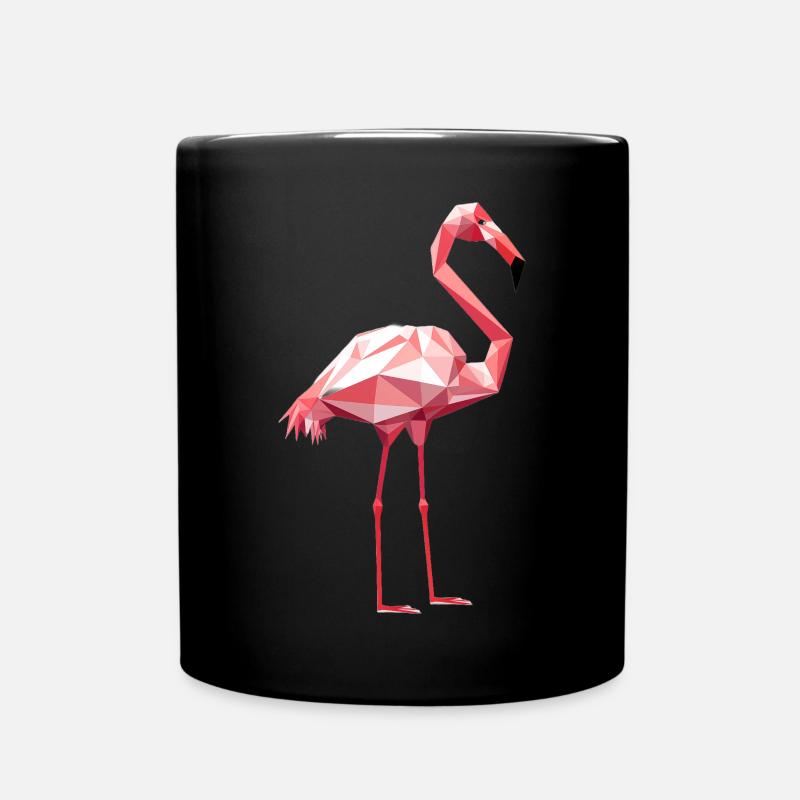 Flamingo in Geometric Style - Full Colour Mug - black