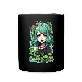 Gothique Poison Girl Anime Cocktail Mystic Design - Mug uni - noir - Devant