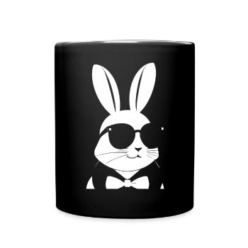 Funny Rabbit Sunglasses Cool Sunglas Rabbit - Full Colour Mug - black - Front
