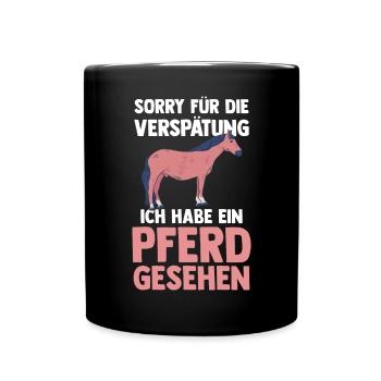 Pferd Reiten Bauernhof Bauer Pferdebesitzer Pferde - Tasse einfarbig - Schwarz - Vorne