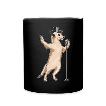 Meerkat Singer Microphone Singing - Full Colour Mug - black - Front