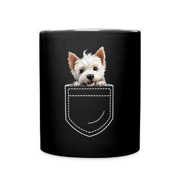 Dog West Highland White Terrier Westie - Full Colour Mug - black - Front