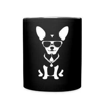 Drôle Chihuahua portant des lunettes de soleil Chihuahuas - Mug uni - noir - Devant