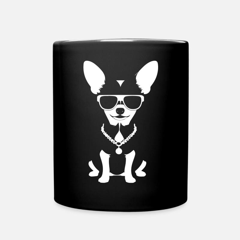 Lustiger Chihuahua mit Sonnenbrille Chihuahuas - Tasse einfarbig - Schwarz