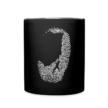 Monochromes Fingerabdruckkreis-Design - Tasse einfarbig - Schwarz - Vorne