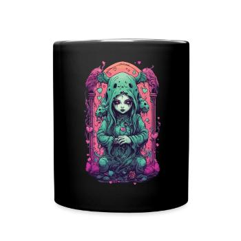 Okkulter Dämon Liebe Gothic Pastel Schwarz Magie - Tasse einfarbig - Schwarz - Vorne