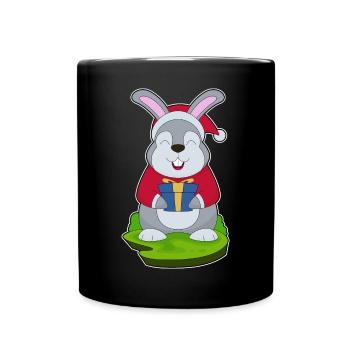 Chapeau de père Noël lapin - Mug uni - noir - Devant