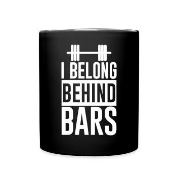 J’ai ma place derrière les barreaux - Mug uni - noir - Devant