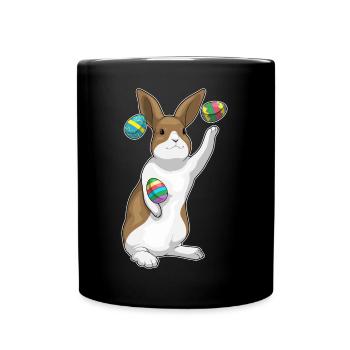 Jonglage de Pâques avec le lapin - Mug uni - noir - Devant