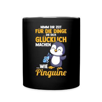 Pinguin - Tasse einfarbig - Schwarz - Vorne