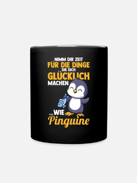 Pinguin - Tasse einfarbig - Schwarz