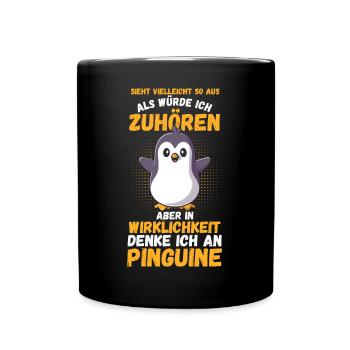 Pinguin - Tasse einfarbig - Schwarz - Vorne