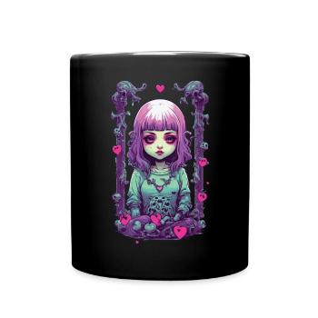 Pastel Goth Anime Gothic Girl Liebesdesign - Tasse einfarbig - Schwarz - Vorne