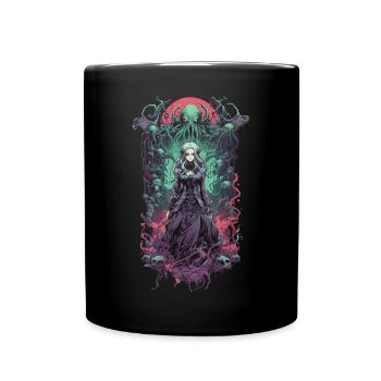 Gothic Aesthetic Unterwelt Anime witchcraft Girl - Tasse einfarbig - Schwarz - Vorne