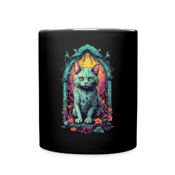Démons occultes chat Halloween chats design - Mug uni - noir - Devant