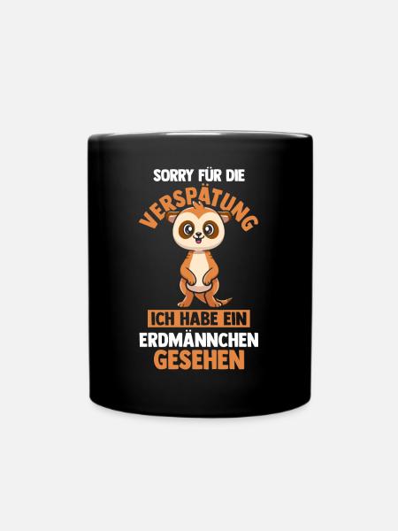 Erdmännchen - Tasse einfarbig - Schwarz