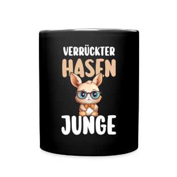 Kaninchen Hase - Tasse einfarbig - Schwarz - Vorne