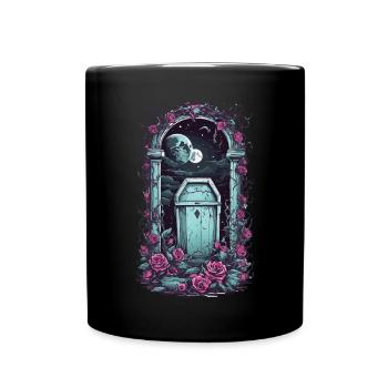 Occult Gothic Cemetery Moonlit Night Pastel Goth - Full Colour Mug - black - Front