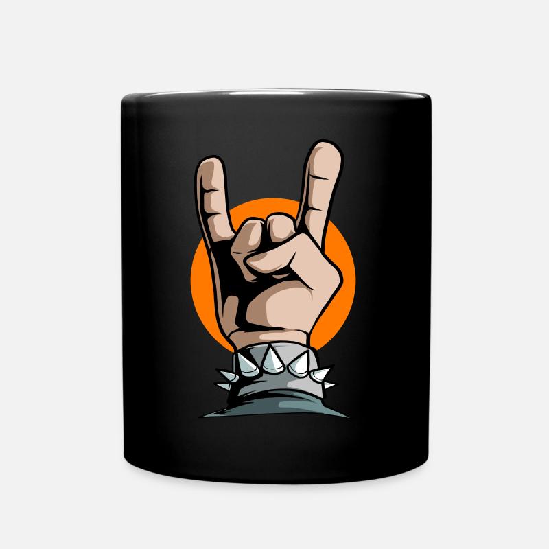 Heavy Classic Rock Rock & Roll Devil's Salute Rocker - Full Colour Mug - black