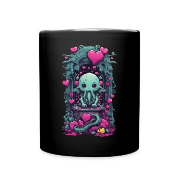 Pastel Goth Kawaii Monster Liebe Magie Design - Tasse einfarbig - Schwarz - Vorne
