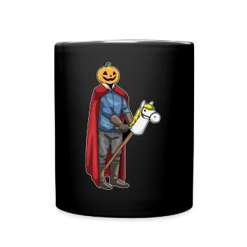 Jack O'Lantern Halloween Steckenpferd - Tasse einfarbig - Schwarz - Vorne