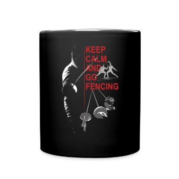 Fencing, Gift, Training, Keep Calm - Full Colour Mug - black - Front