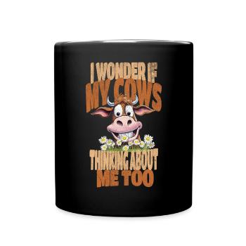 cow cows farmer agriculture farmer - Full Colour Mug - black - Front