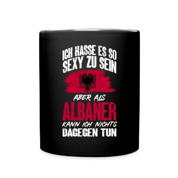 Albanische Flagge Albanischer Adler Shqiponja - Tasse einfarbig - Schwarz - Vorne