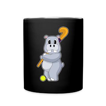 Hippopotamus Hockey sur gazon Stick - Mug uni - noir - Devant