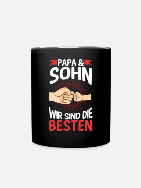 Papa Sohn Vater Familie Geschenk - Tasse einfarbig - Schwarz