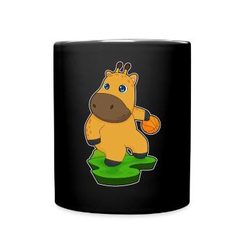 Giraffe Basketball Player Basketball - Full Colour Mug - black - Front