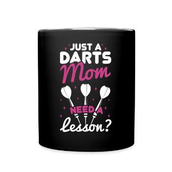 Darter Mutter - Brauchst Du eine Lektion - Tasse einfarbig - Schwarz - Vorne