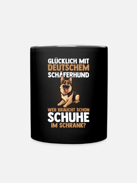 Hund Deutscher Schäferhund - Tasse einfarbig - Schwarz