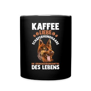 Kaffee Hund Deutscher Schäferhund - Tasse einfarbig - Schwarz - Vorne