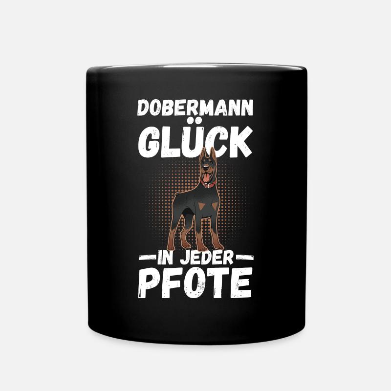 Hund Dobermann - Tasse einfarbig - Schwarz