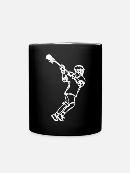 Lacrosse Profi Zeichnung - Tasse einfarbig - Schwarz