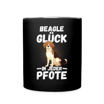 Hund Beagle - Tasse einfarbig - Schwarz - Vorne