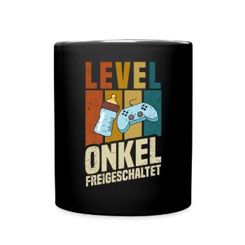 Level Onkel Freigeschaltet - Tasse einfarbig - Schwarz - Vorne