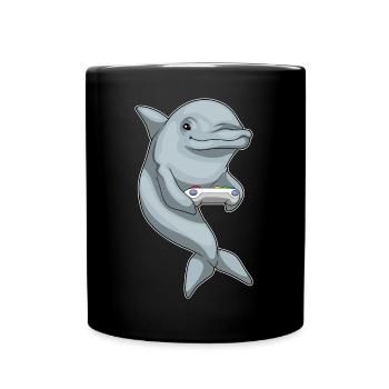 Dolphin Gamer Controller - Full Colour Mug - black - Front