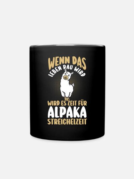 Alpaka - Tasse einfarbig - Schwarz
