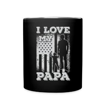 Ich liebe meinen Papa Vatertag Tochter Sohn - Tasse einfarbig - Schwarz - Vorne
