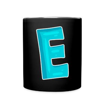 Letter E Initial Letter Characters - Full Colour Mug - black - Front