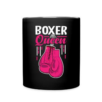 Boxer-Königin - Tasse einfarbig - Schwarz - Vorne